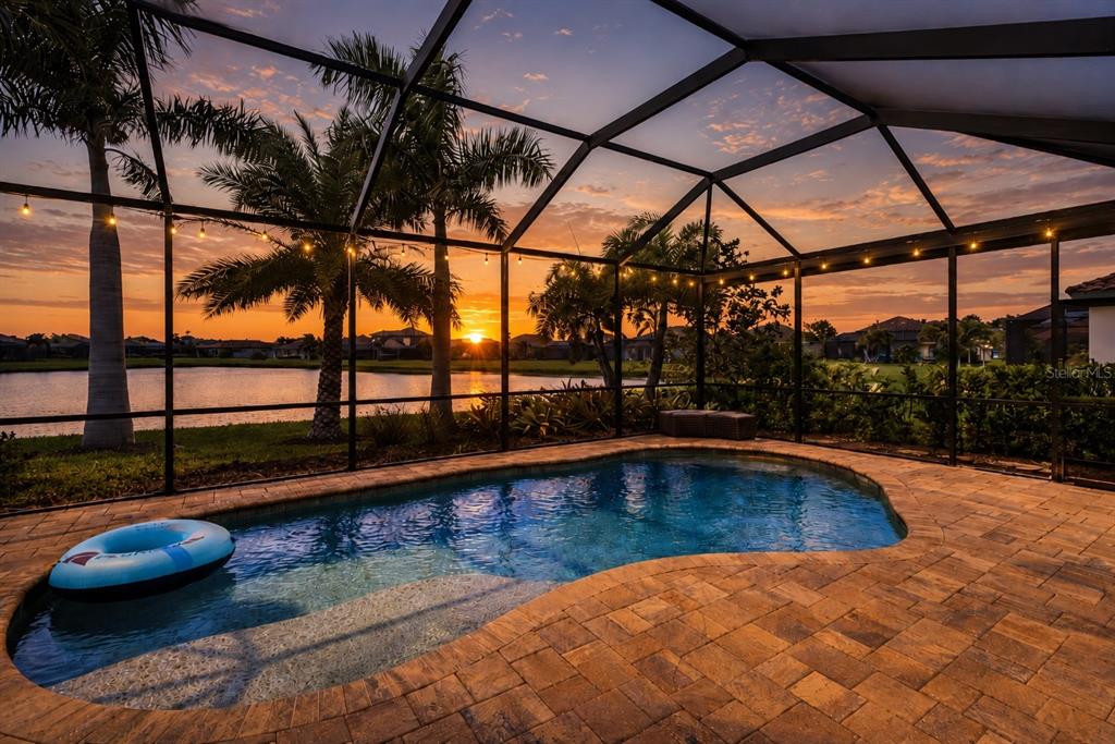 Sunset view from the covered lanai