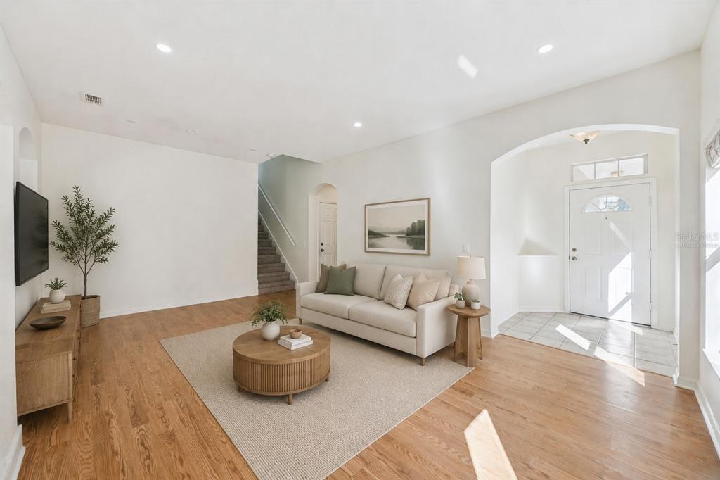 Virtually Staged - Foyer & Formal Living Room