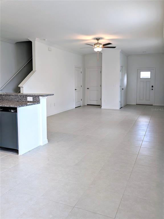 Main floor view from back sliding doors.