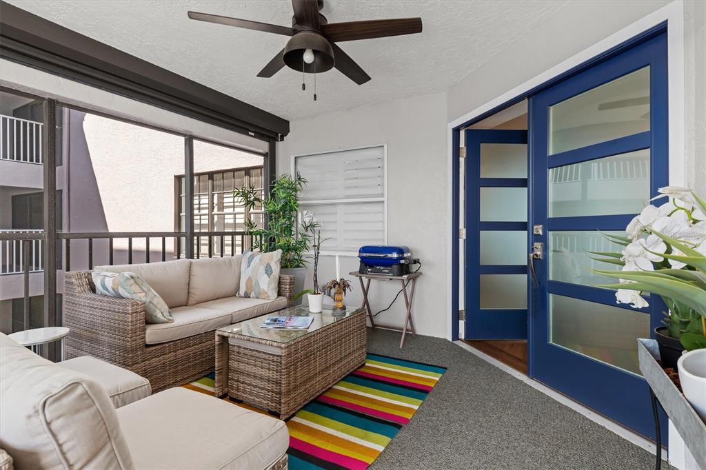 Front lanai offers a relaxing respite