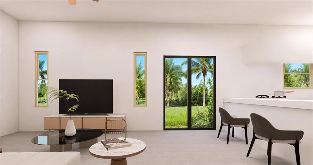 Open Concept Living Room to Kitchen