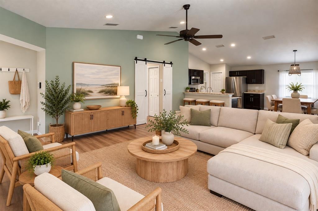 Staged Living Room from Lanai View