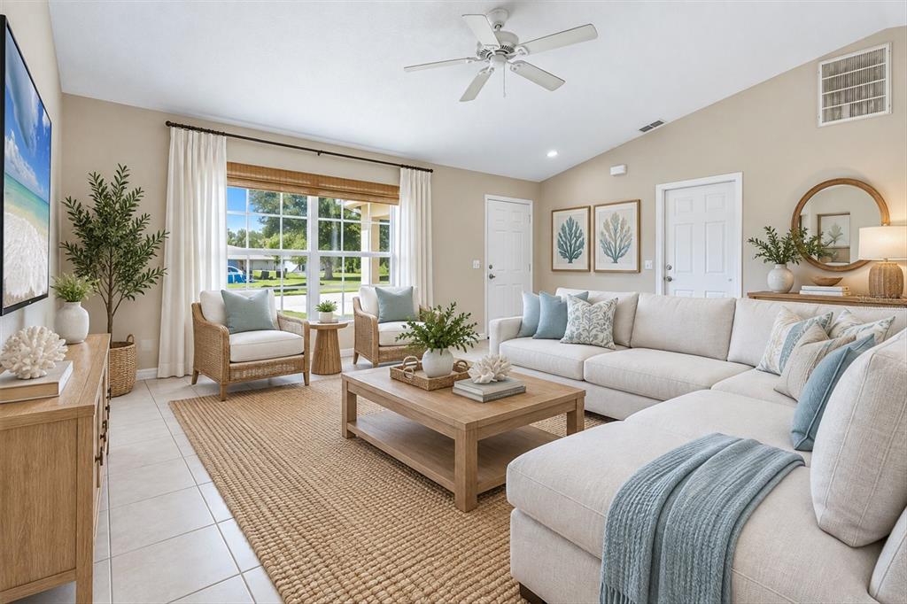 Virtually staged Living Room