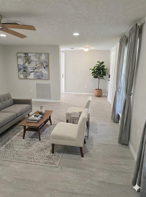 Virtually staged living room