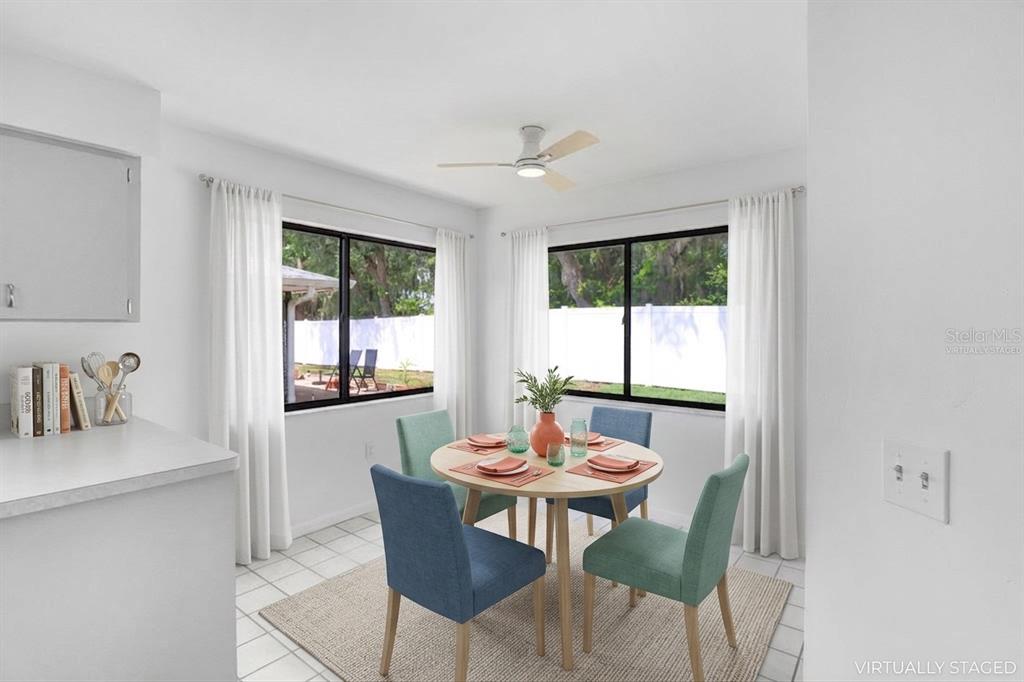 Virtually Staged. Dinette and Kitchen Counter.
