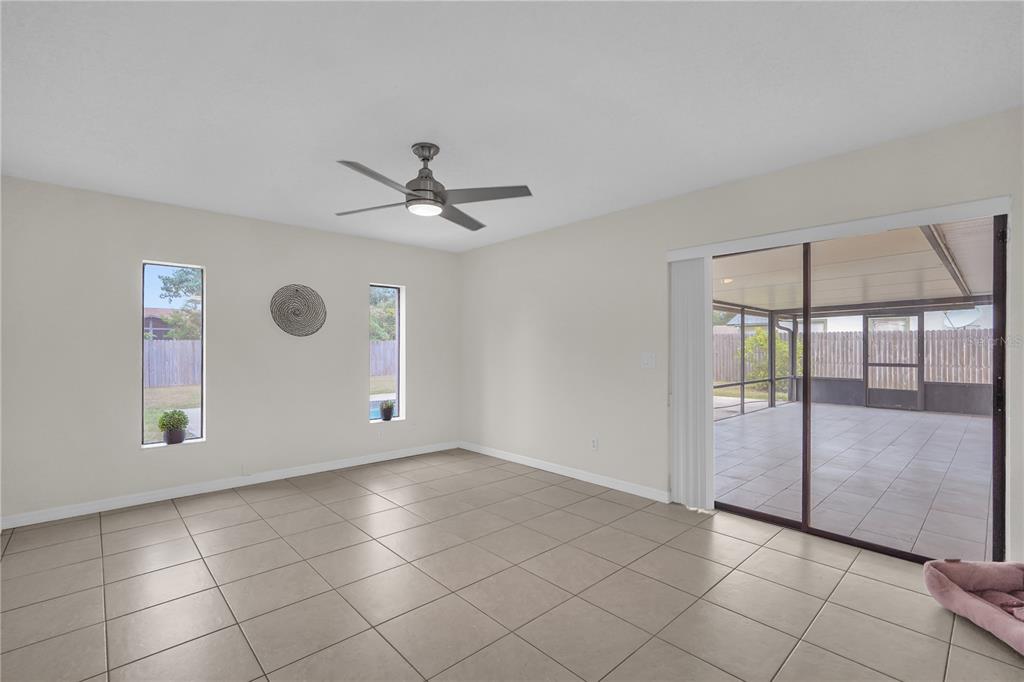 Family room looking at enclosed outdoor living