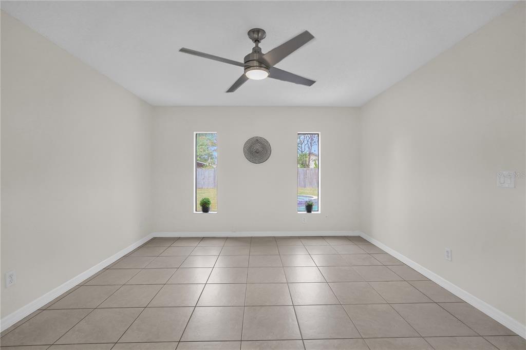 Family room off of kitchen and breakfast space