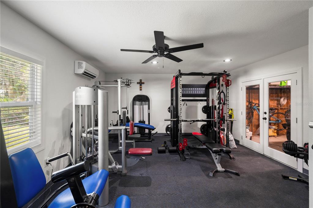 Enclosed Gym/Hobby Space within Detached Garage
