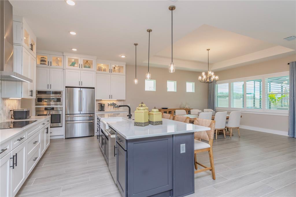 Gourmet kitchen with GE Cafe appliances.
