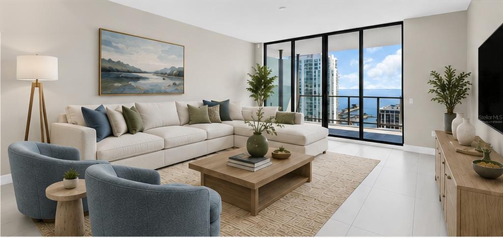Virtually Staged Living Room