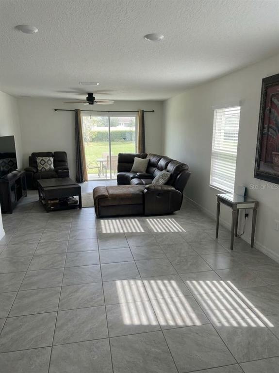 Open living and dining area