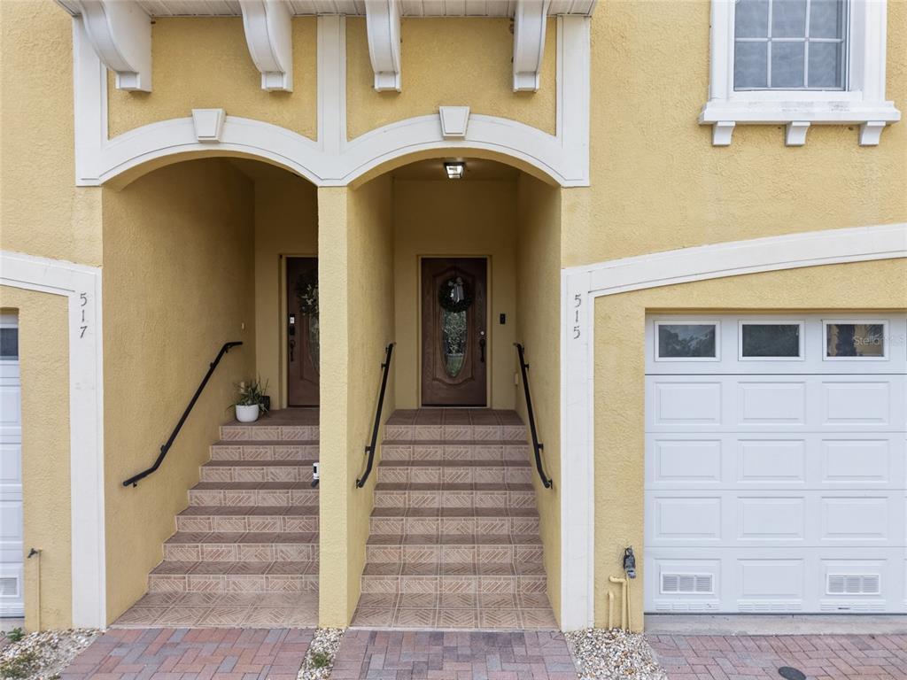 Stairs up to front door