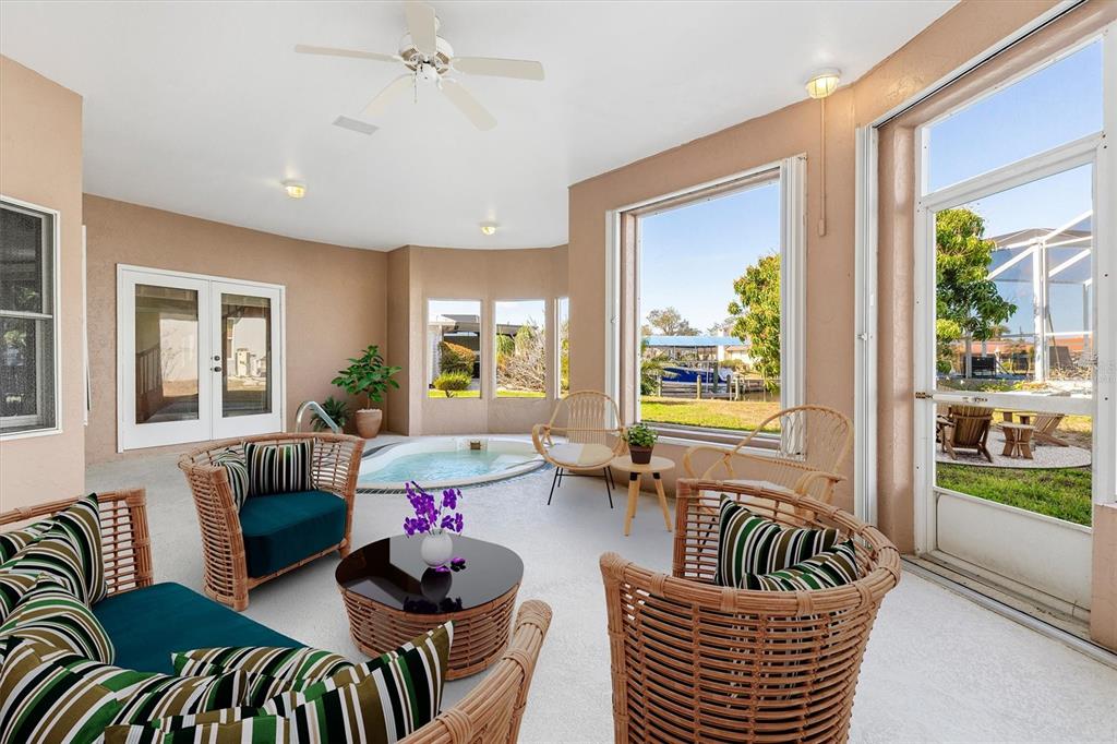 Virtually Staged - Spa Room and outdoor seating