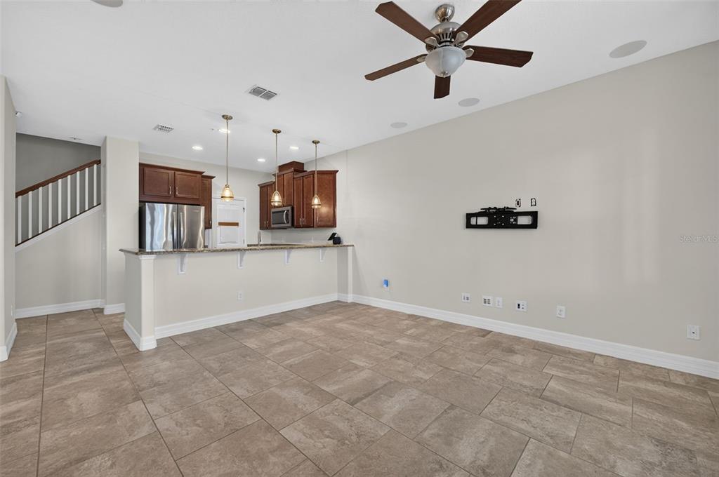 living room to kitchen