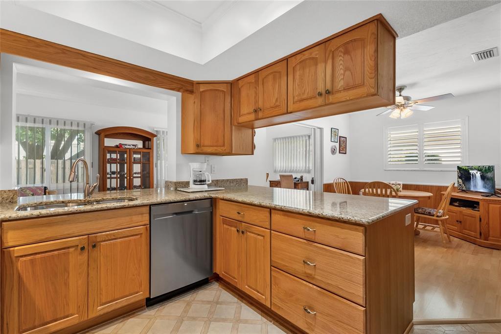 granite and wood