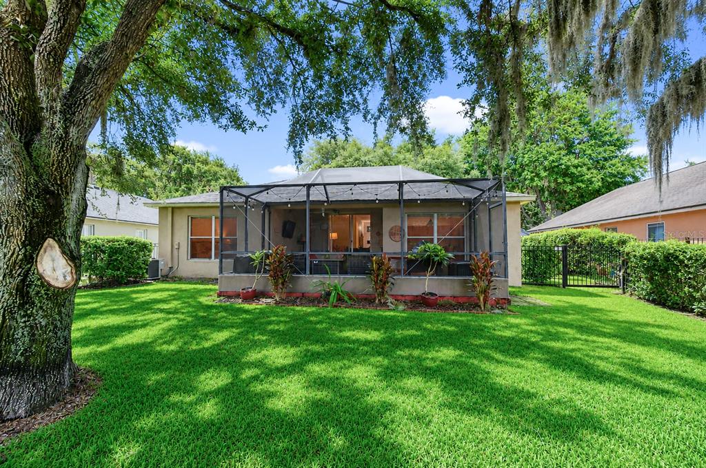 Extended screened outdoor living space.