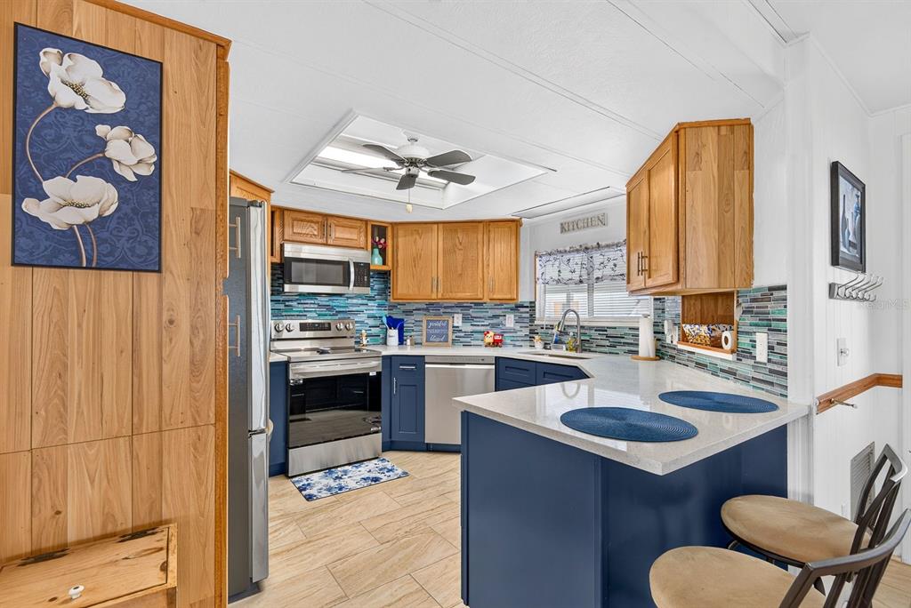 Large open updated kitchen