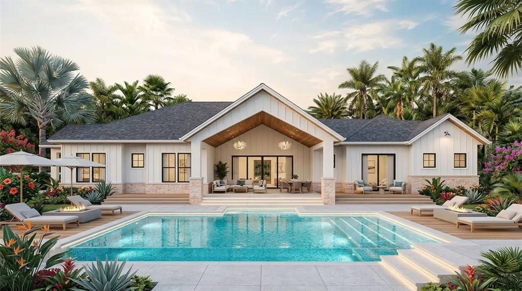 Exterior Back Pool & Spa - Artist rendition