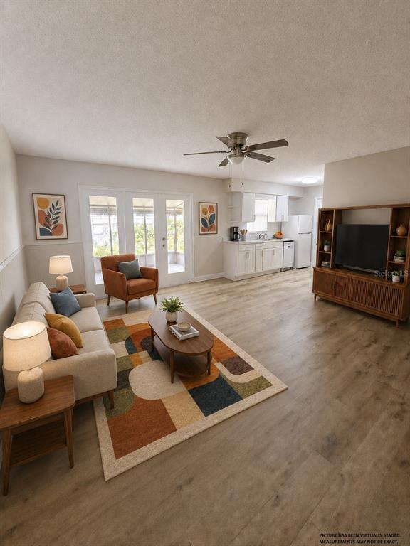 Family room staged
