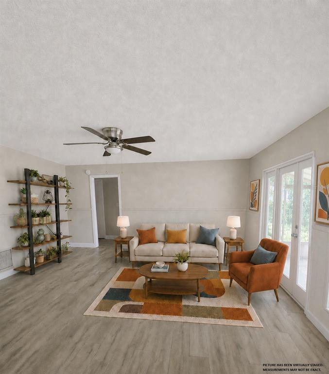 Family room staged