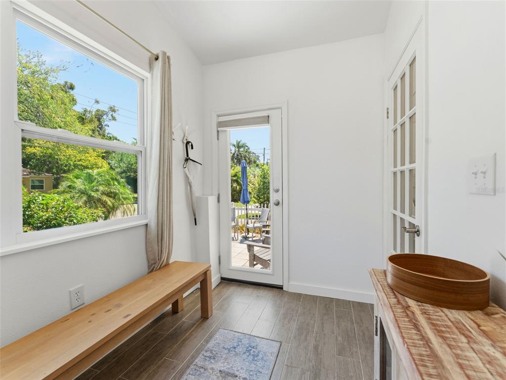 Front Entrance, enclosed porch