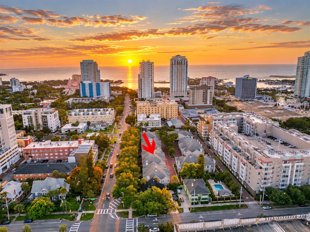 Sunrise over downtown St. Petersburg and the waterfront—an exceptional setting just beyond The Huntington.