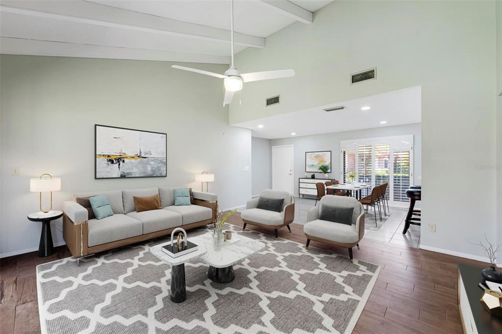 VIRTUAL FURNITURE ; GREAT ROOM LOOKING INTO DINETTE