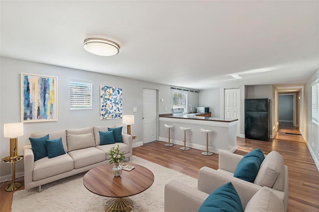 Virtually staged living/great room