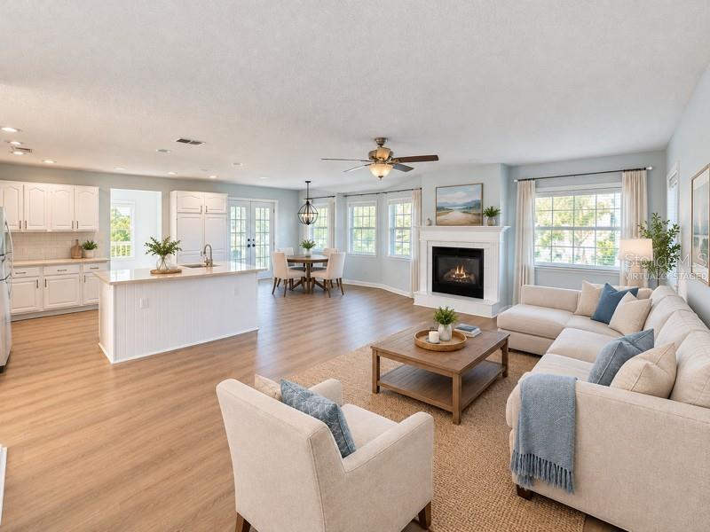 Virtually staged Family Room