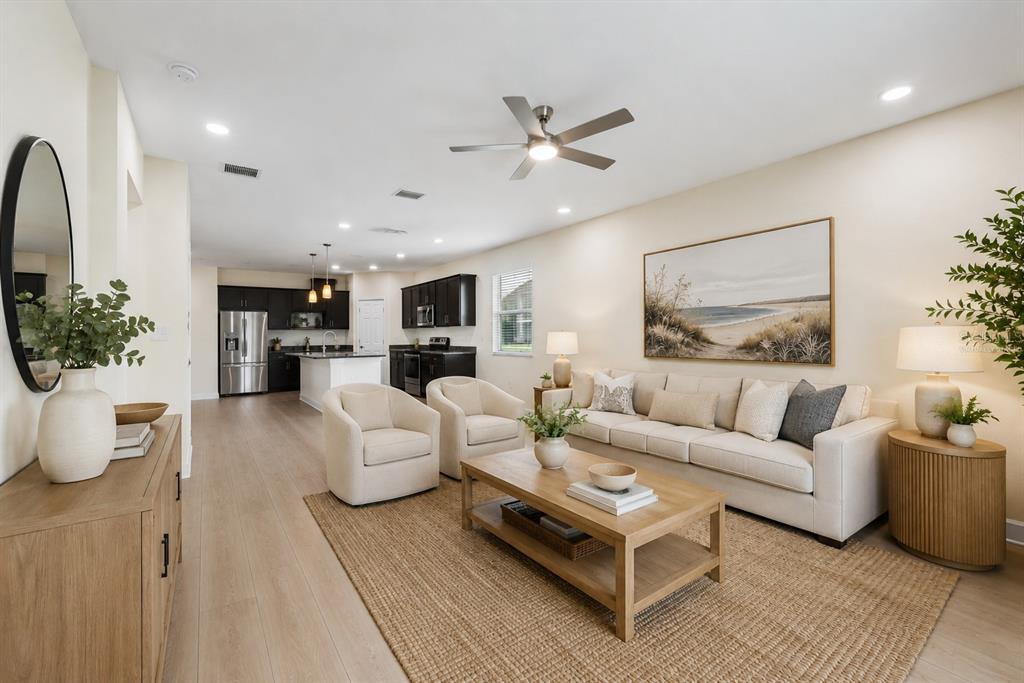Virtually staged living room