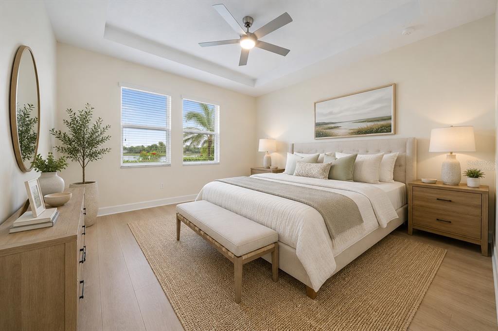 Virtually staged primary bedroom - 1st Floor