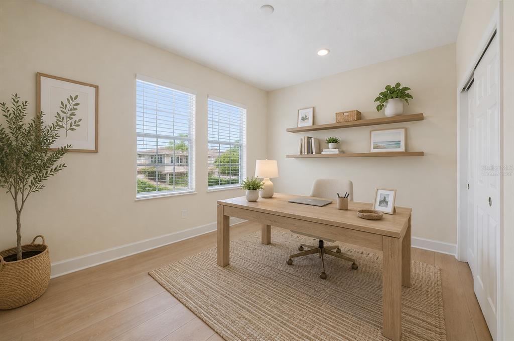 Virtually staged 4th bedroom as an office - 2nd floor