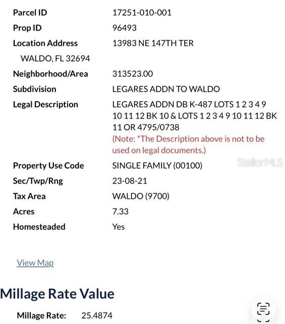 Property for sale at 13983 NE 147TH TERRACE, WALDO, FL, 32694