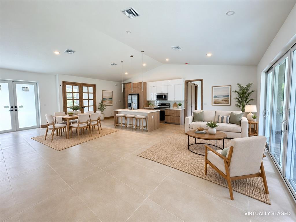 Living room/Kitchen- Virtually staged
