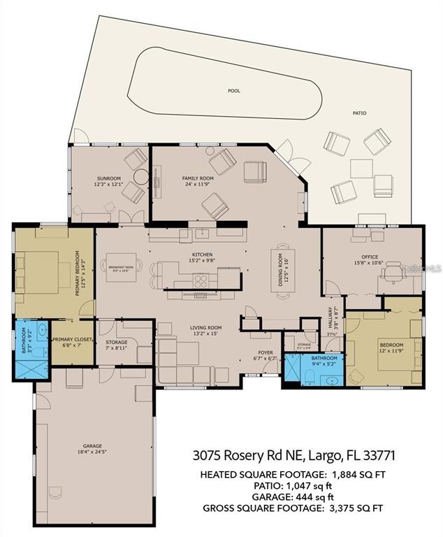 Property for sale at 3075 ROSERY ROAD NE, LARGO, FL, 33771