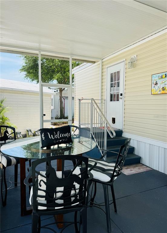 Enjoy your morning coffee in the screened in patio
