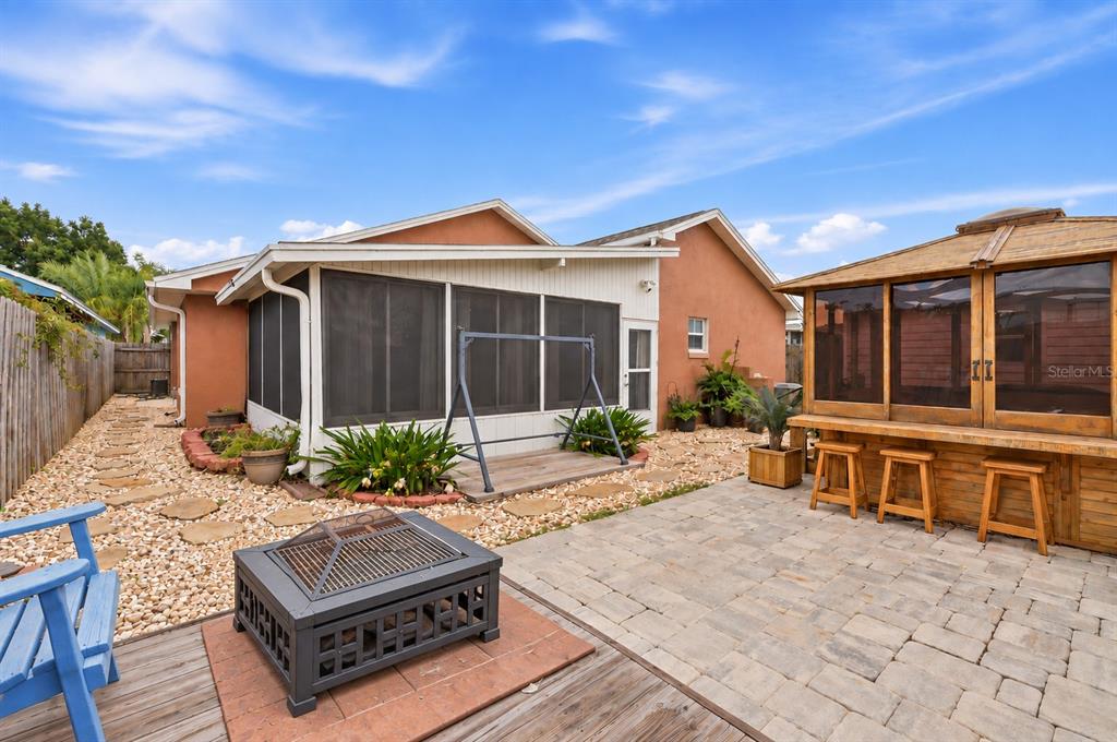 Backyard with Paver Patio & Gazebo with Hot Tub
