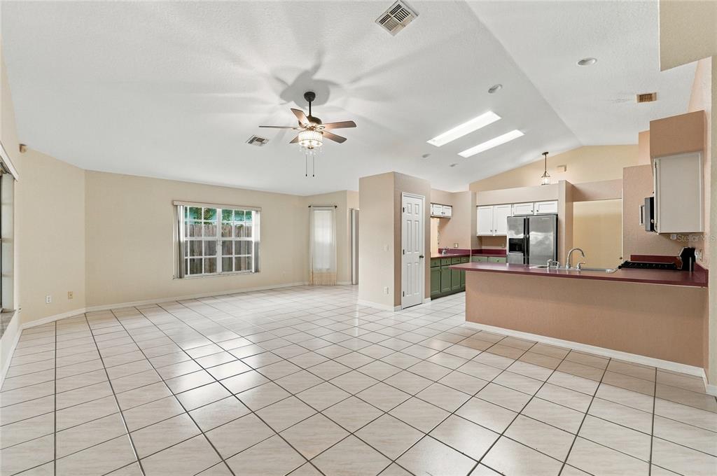Dining & Living Area Off Kitchen