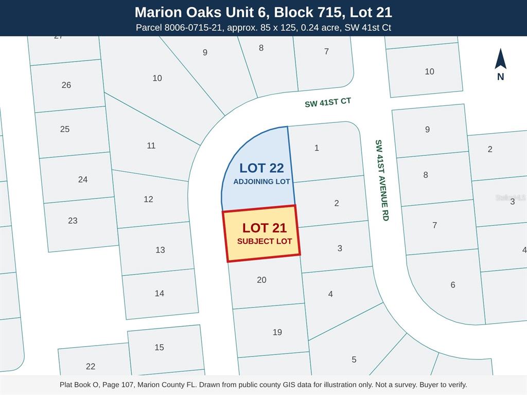 Plat map, Lot 21 Block 715 Marion Oaks Unit 6