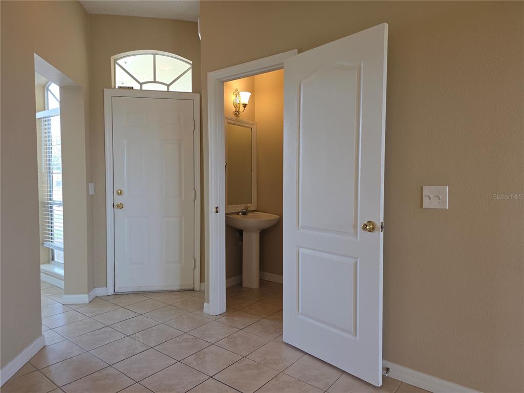 Foyer--kitchen to the left, powder room to the right
