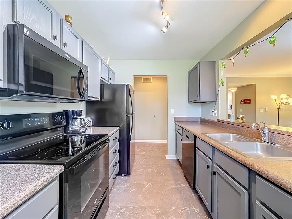 updated cabinets and flooring