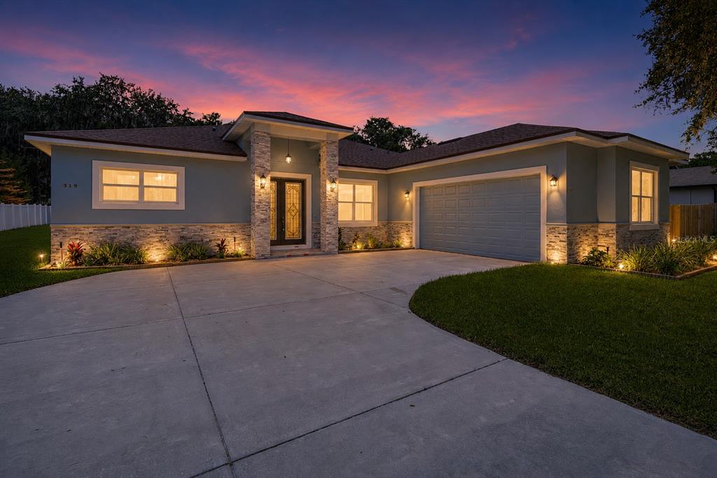 FRONT IN TWILIGHT