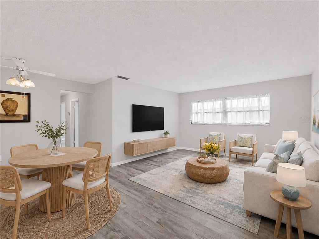 Living Room/Dining Area (Virtually Staged)