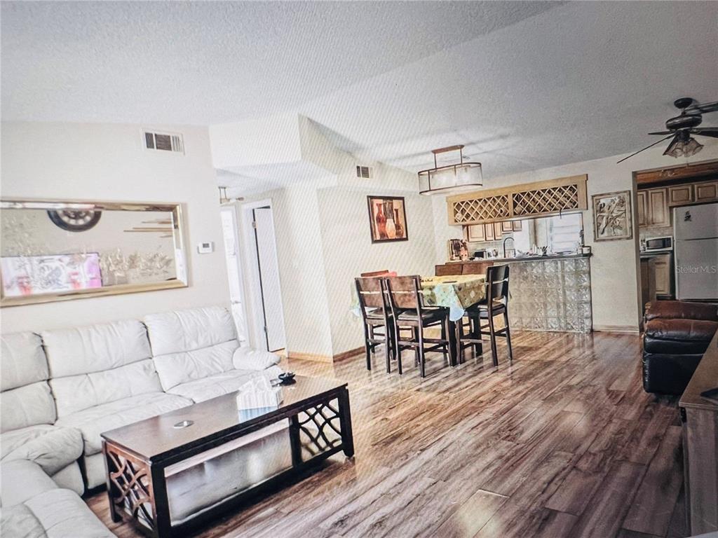 LIVING ROOM AND DINING AREA