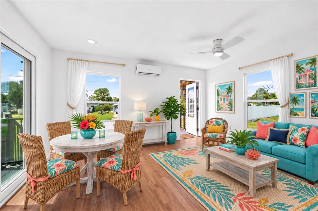 Virtually Staged Living and Dining Room