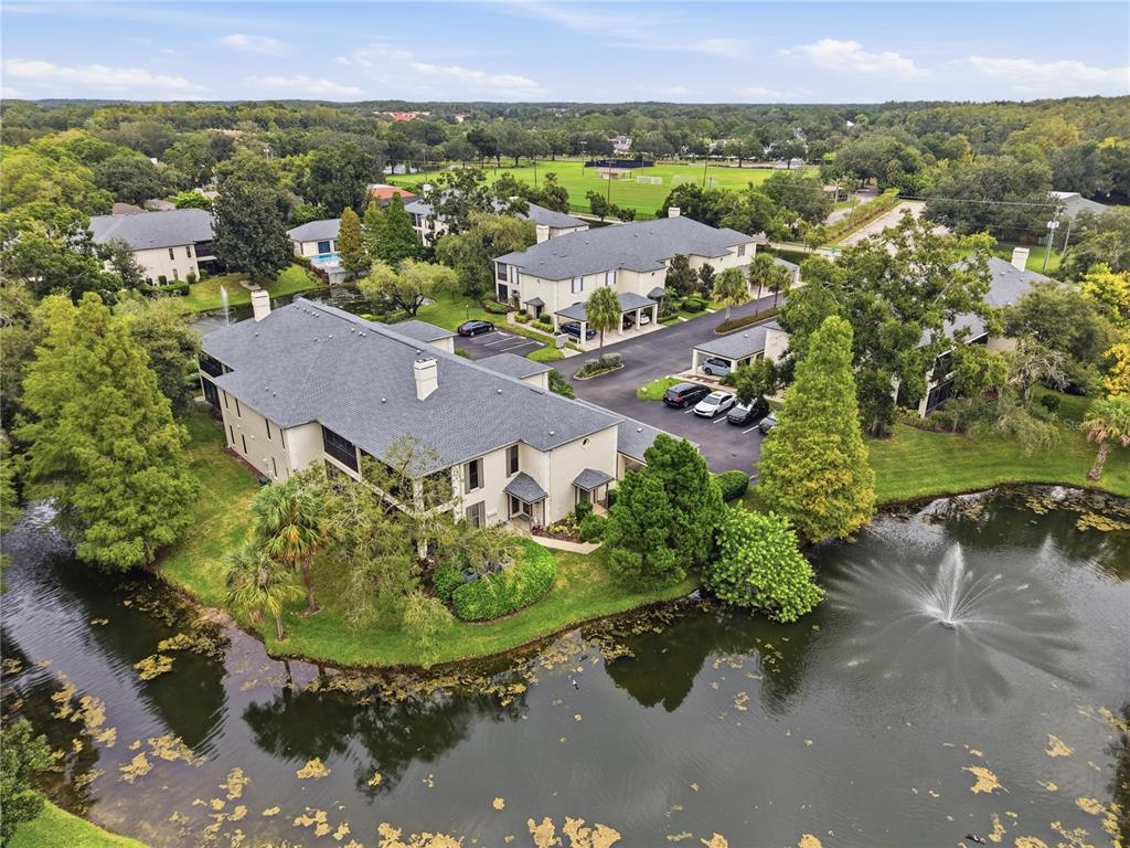 Aerial View Of Pond