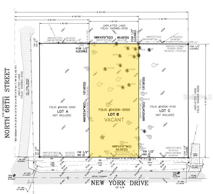 Survey of this lot, Lot B. Lot C was sold 9-11-26.
