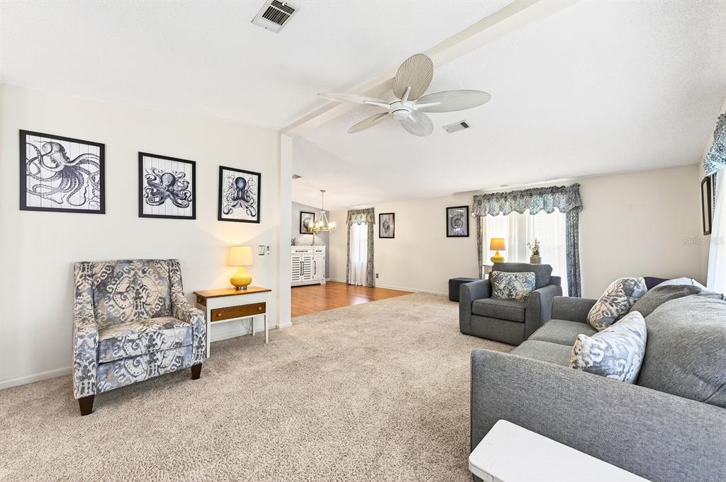 Spacious living areas have a natural flow.