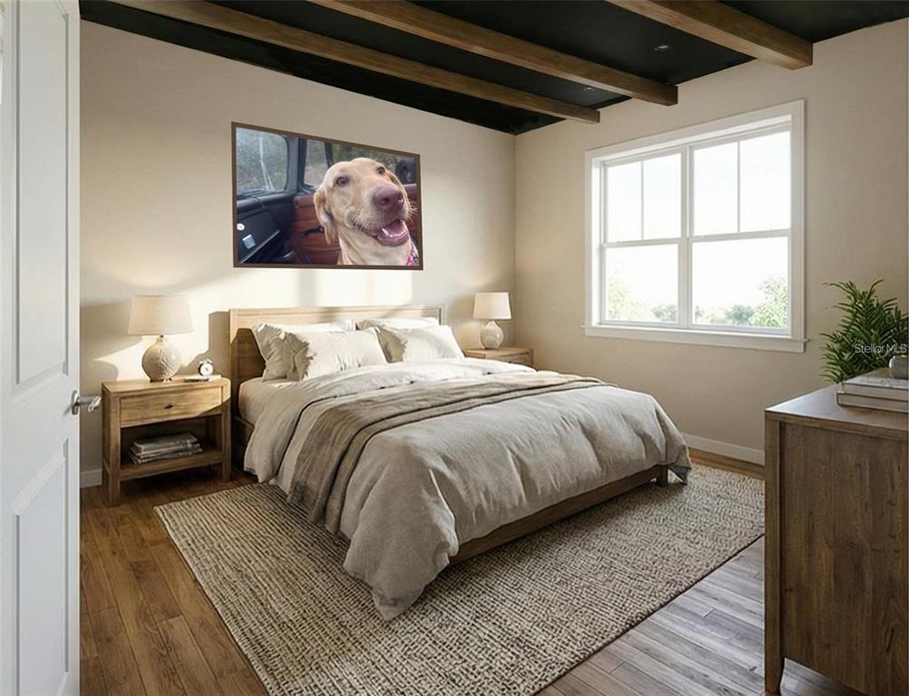 VIRUALLY STAGED RENDERING OF BEDROOM