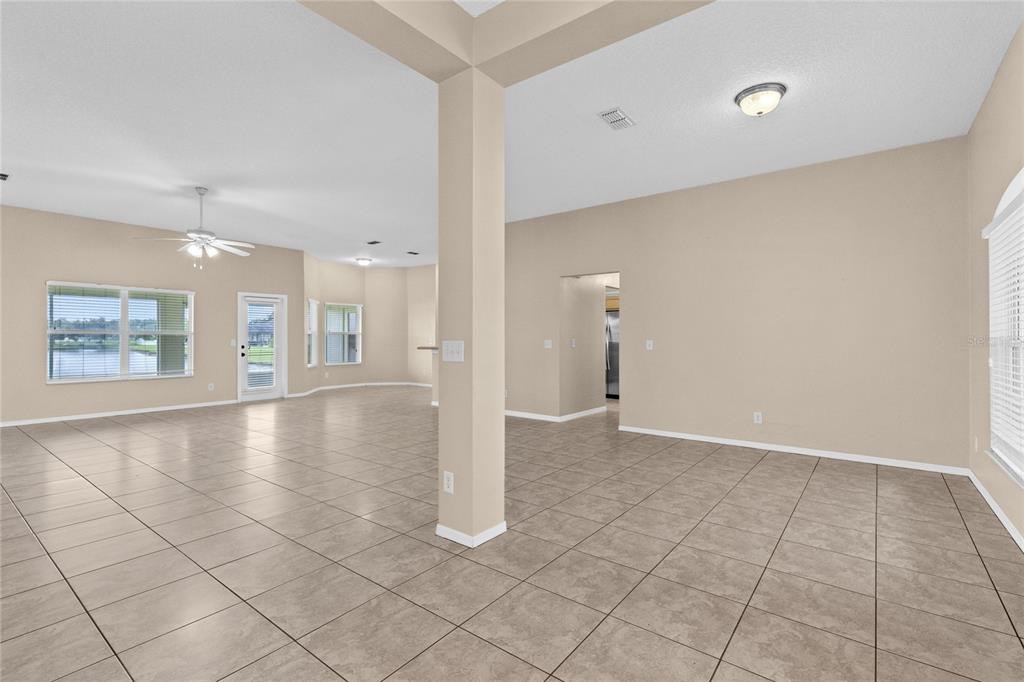 View from front door overlooking Dining area and Living area